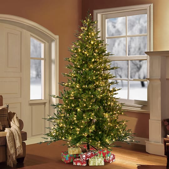 9ft. Pre-Lit Balsam Fir Artificial Christmas Tree, Clear LED Lights